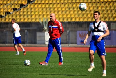 Сборная России по футболу провела тренировку на стадионе «Юг Спорт»
